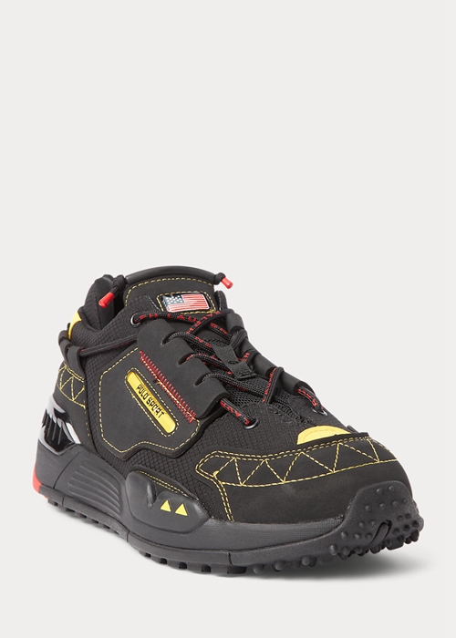 Ralph Lauren PS200 Sneakers Herr Svarta Gula | 513869-VRP