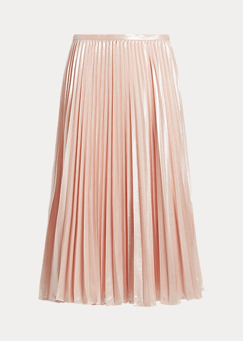 Ralph Lauren Plisserad Metallic Chiffon Kjolar Dam Rosa | 712365-XZI