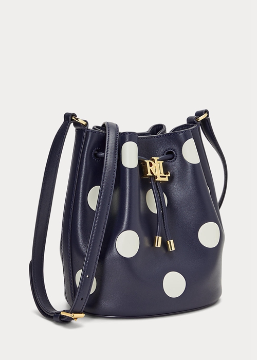 Ralph Lauren Polka-Dot Medium Andie Handbag Dam Refined Navy/Vanilla | 570814-HMF