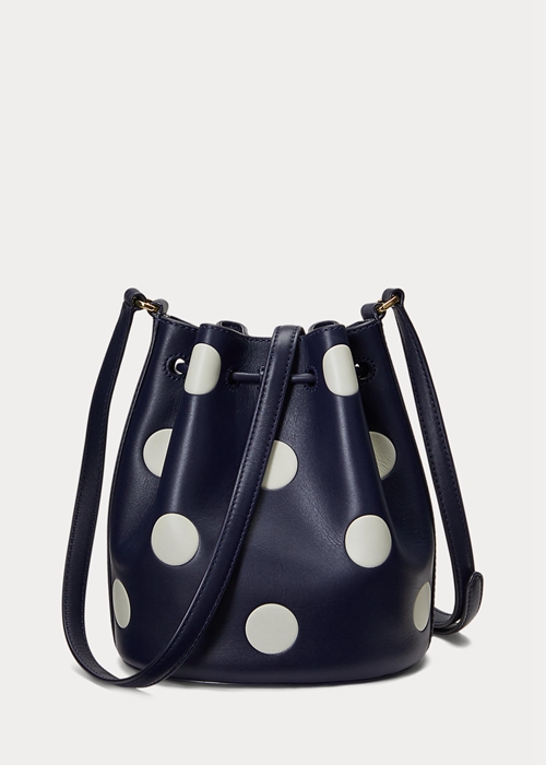 Ralph Lauren Polka-Dot Medium Andie Handbag Dam Refined Navy/Vanilla | 570814-HMF