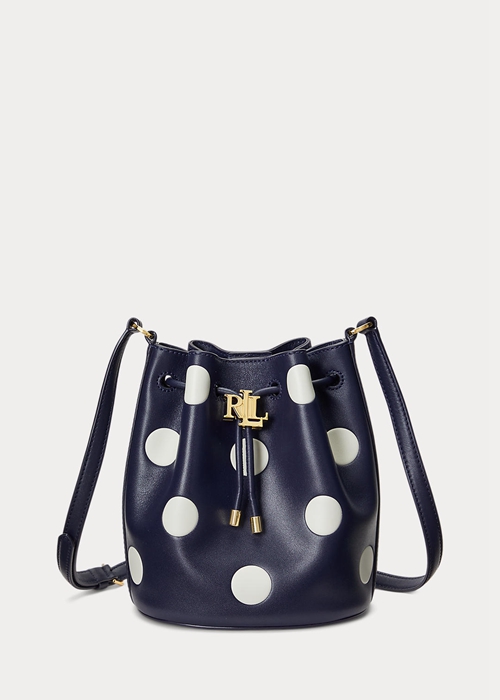 Ralph Lauren Polka-Dot Medium Andie Handbag Dam Refined Navy/Vanilla | 570814-HMF