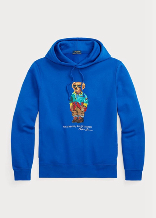 Ralph Lauren Polo Bear Fleece Hoodie Herr Blå | 819520-IJM