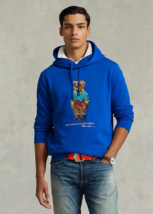 Ralph Lauren Polo Bear Fleece Hoodie Herr Blå | 819520-IJM