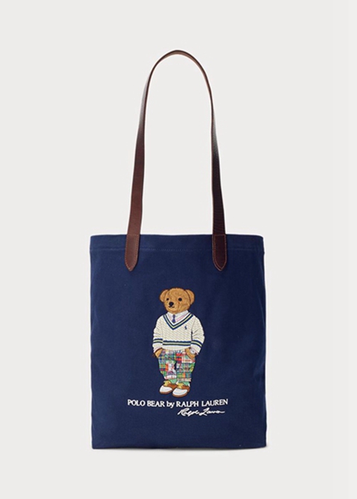 Ralph Lauren Polo Bear Twill Crossbody Väska Herr Marinblå | 243509-KAJ