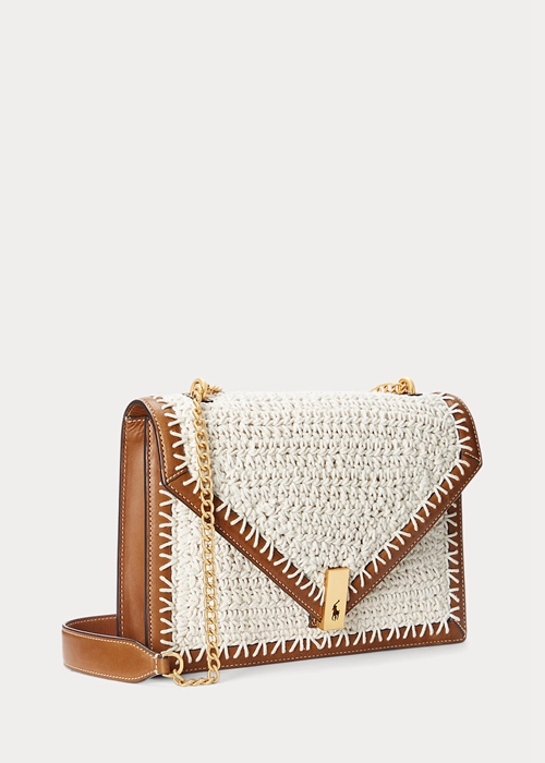 Ralph Lauren Polo ID Crochet Envelope Chain Crossbody Väska Dam Grädde | 307916-KMA