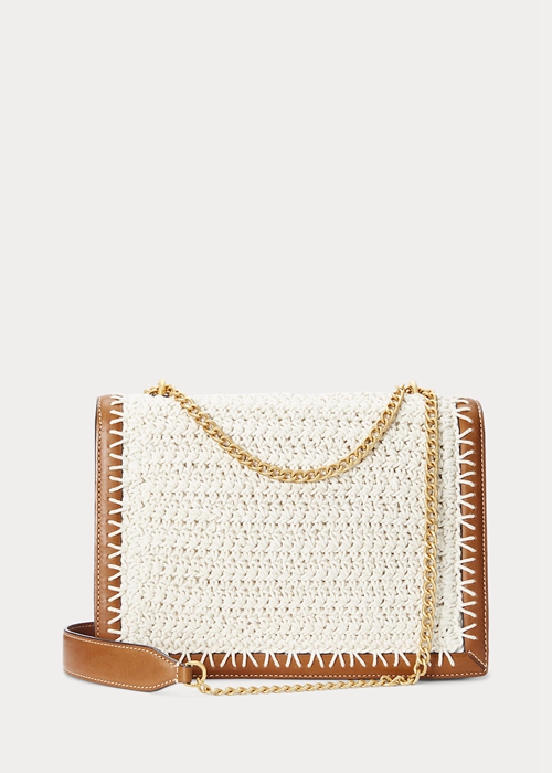 Ralph Lauren Polo ID Crochet Envelope Chain Crossbody Väska Dam Grädde | 307916-KMA