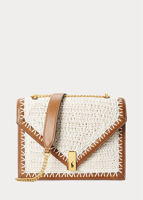 Ralph Lauren Polo ID Crochet Envelope Chain Crossbody Väska Dam Grädde | 307916-KMA