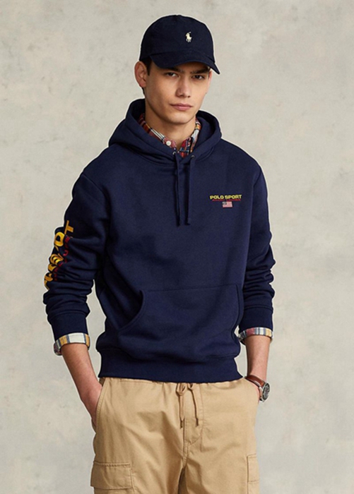 Ralph Lauren Polo Sport Fleece Hoodie Herr Marinblå | 568239-YXD