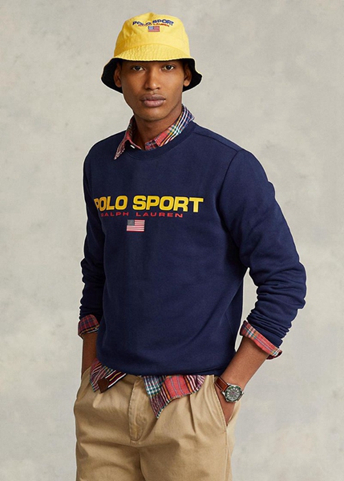 Ralph Lauren Polo Sport Fleece Sweatshirt Herr Marinblå | 932780-WUP