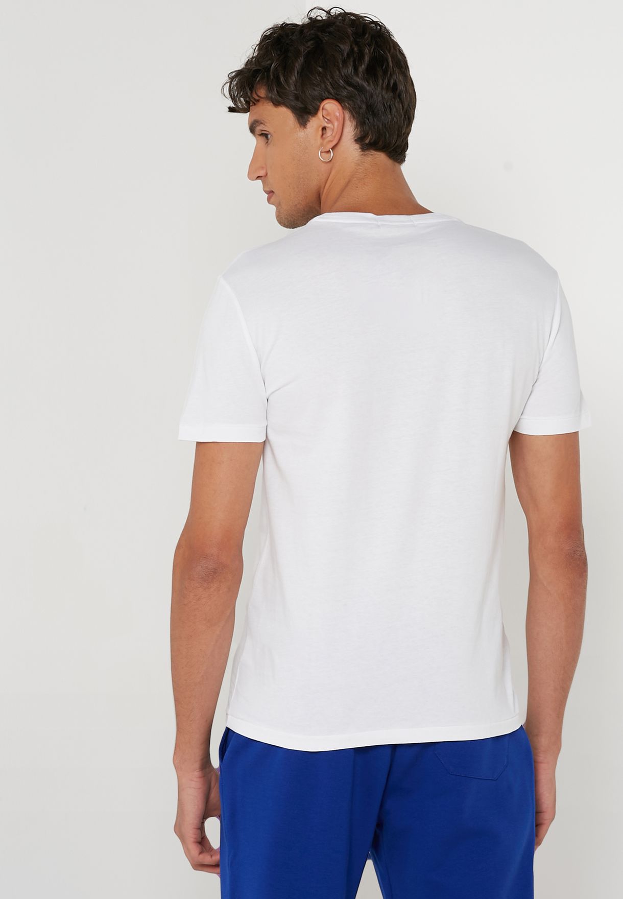 Ralph Lauren Printed Crew Neck T-shirt Herr Vita | 028763-CFK