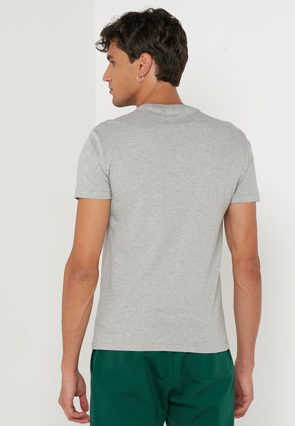 Ralph Lauren Printed Crew Neck T-shirt Herr Grå | 192385-IRE