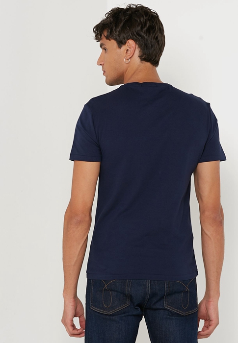 Ralph Lauren Printed Crew Neck T-shirt Herr Marinblå | 869504-DTY