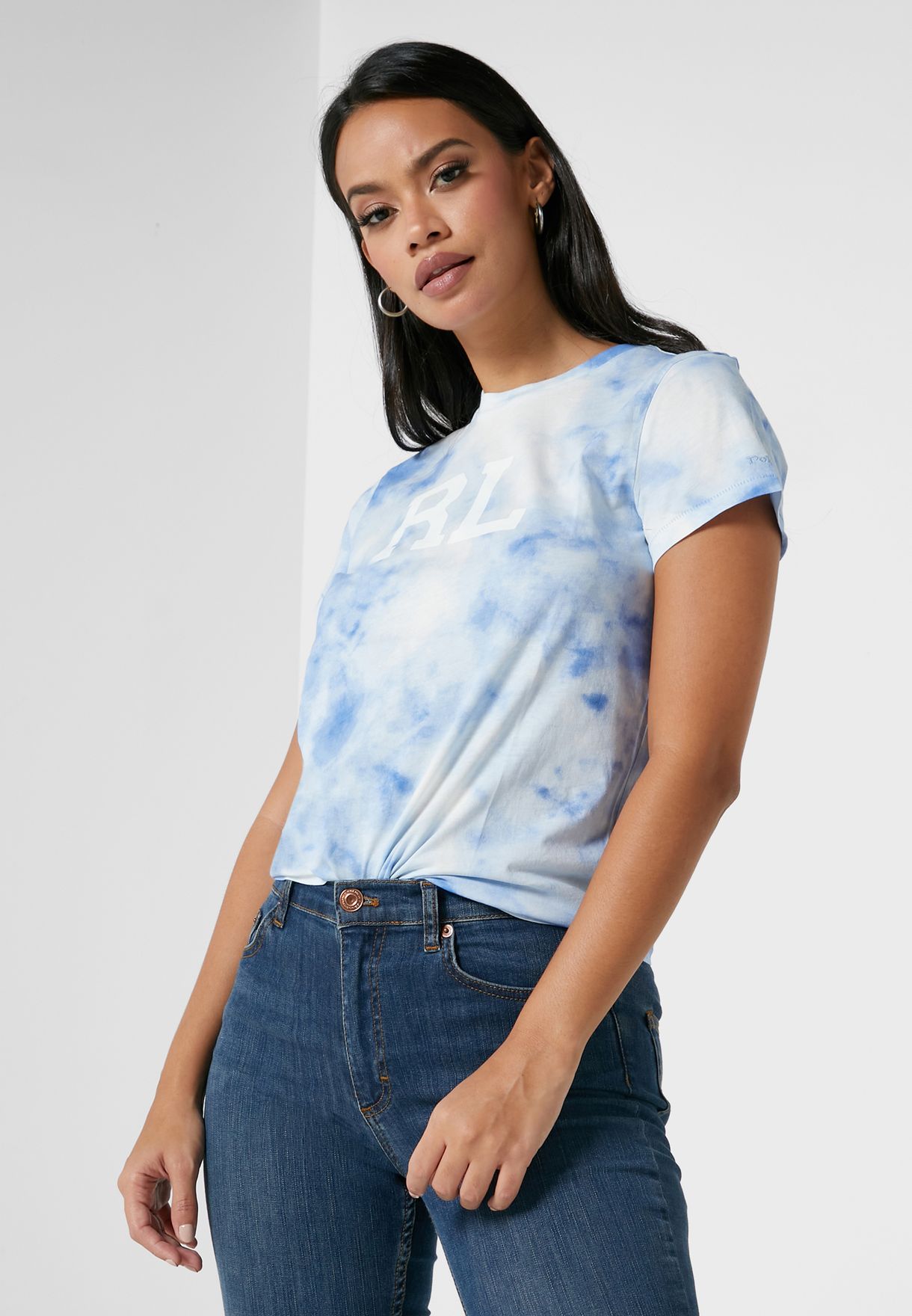 Ralph Lauren Printed Logo T-shirt Dam Blå | 162507-YEK