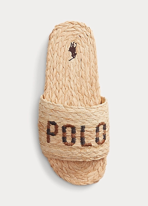 Ralph Lauren Raffia Logo Tofflor Dam Bruna | 079421-HNV