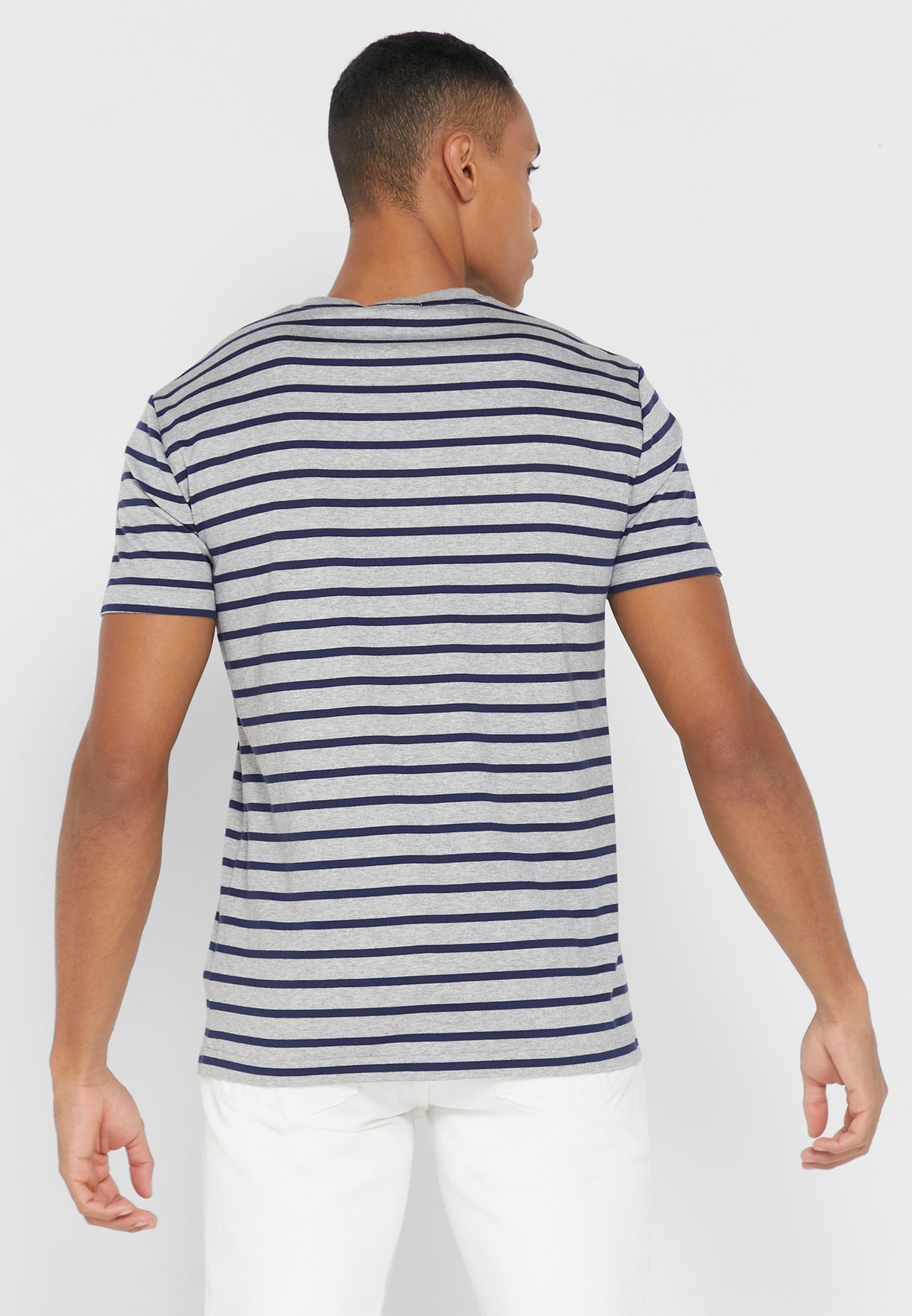 Ralph Lauren Randig Crew Neck T-shirt Herr Grå | 526048-RXL