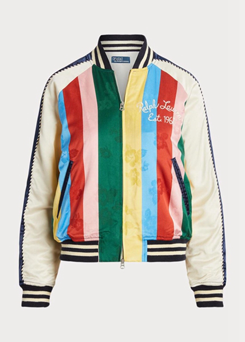 Ralph Lauren Randig Sateen Bomber Jacka Dam Olika Färger | 712609-VCU