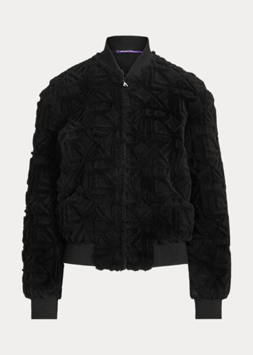 Ralph Lauren Raygan Shearling Bomber Jacka Dam Svarta | 248617-BRJ