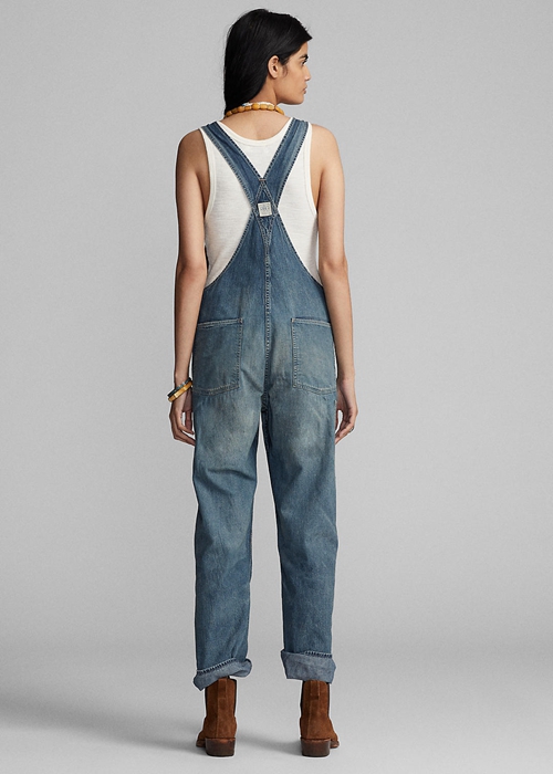 Ralph Lauren Repaired Denim Overall Klänning Dam Tvätt | 392471-IXU