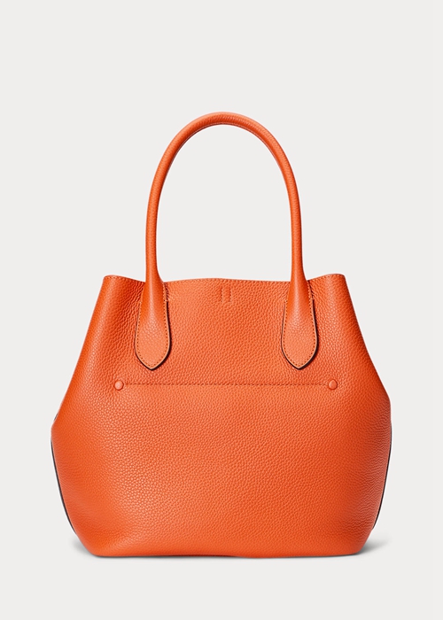 Ralph Lauren Reversible Läder Medium Bellport Toteväska Dam Orange | 384920-RKE