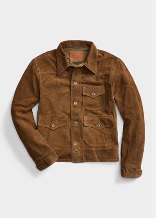 Ralph Lauren Roughout Mocka Jacka Herr Bruna | 852974-AMD