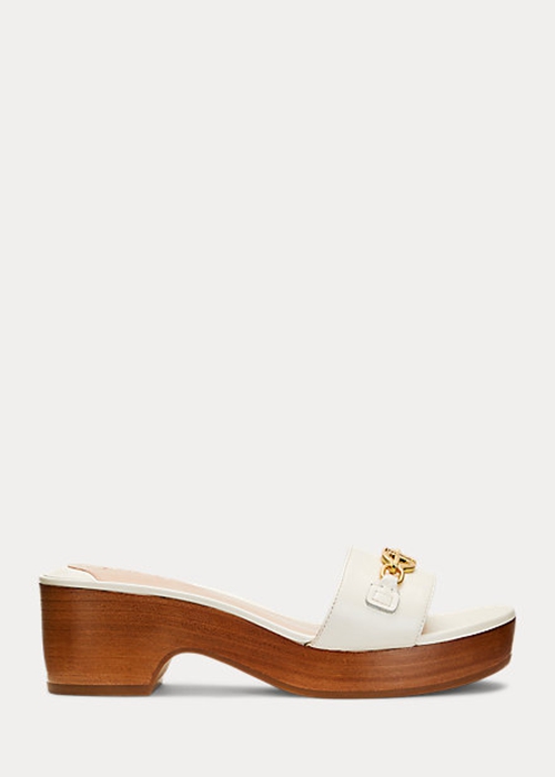 Ralph Lauren Roxanne Nappa Läder Sandaler Dam Vita | 215369-SGL