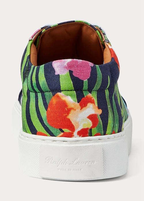 Ralph Lauren Severn Floral Linen Sneakers Herr Marinblå Olika Färger | 601527-FIW