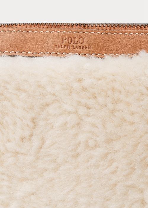 Ralph Lauren Shearling Envelope Handbag Dam Honey/Cream | 342165-ECA