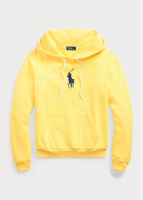 Ralph Lauren Shrunken Fit Big Pony Fleece Hoodie Dam Gula | 602495-JAU