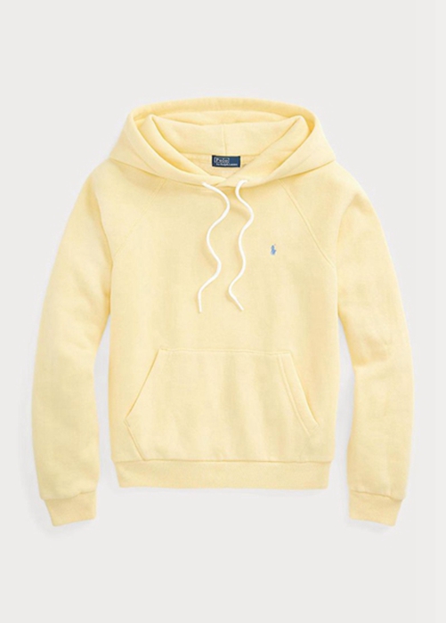 Ralph Lauren Shrunken Fit Fleece Hoodie Dam Gula | 049735-ZTO