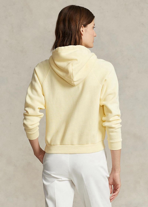 Ralph Lauren Shrunken Fit Fleece Hoodie Dam Gula | 049735-ZTO