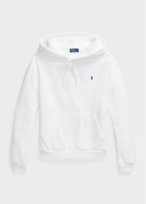 Ralph Lauren Shrunken Fit Fleece Hoodie Dam Vita | 423981-VLB