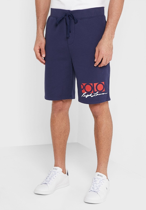 Ralph Lauren Signature Logo Shorts Herr Marinblå | 360957-CLN