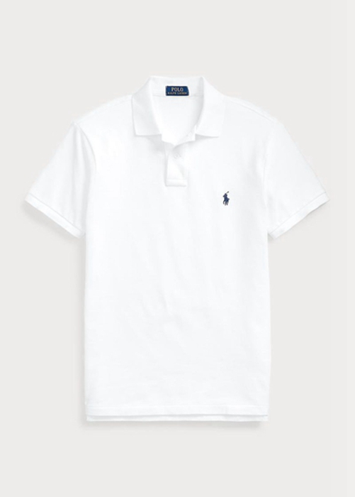 Ralph Lauren Slim Fit Mesh Piketröja Herr Vita | 607125-HPS