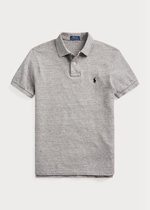 Ralph Lauren Slim Fit Mesh Piketröja Herr Grå | 813792-ZTM