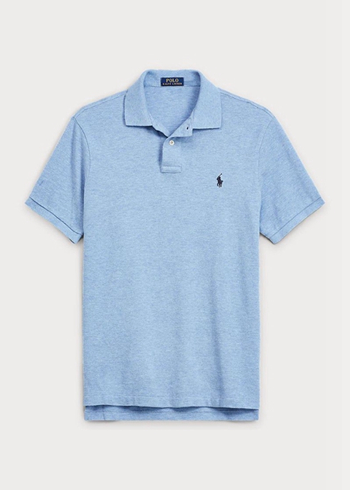 Ralph Lauren Slim Fit Mesh Piketröja Herr Blå | 947502-SJV