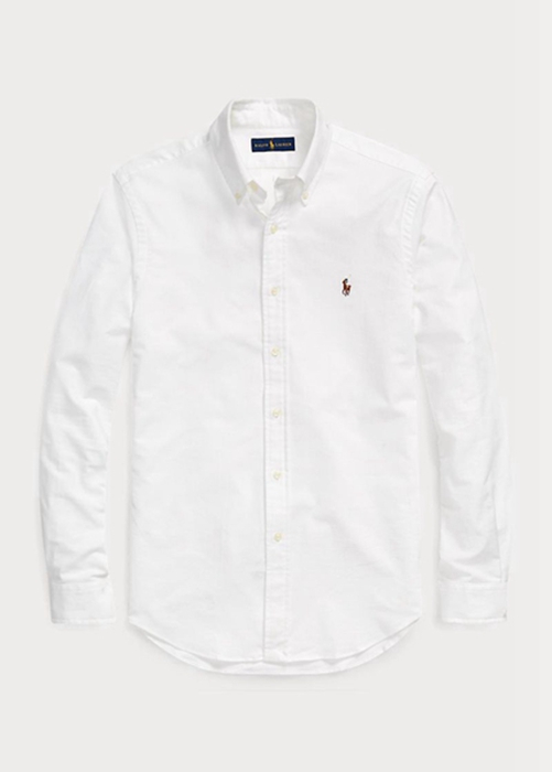 Ralph Lauren Slim Fit Oxford Skjorta Herr Vita | 185047-BKJ