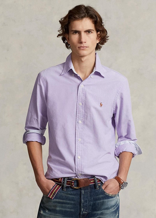 Ralph Lauren Slim Fit Oxford Skjorta Herr Lila | 469805-VFN