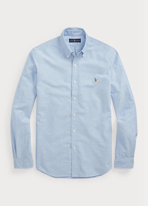 Ralph Lauren Slim Fit Oxford Skjorta Herr Blå | 825046-LNV