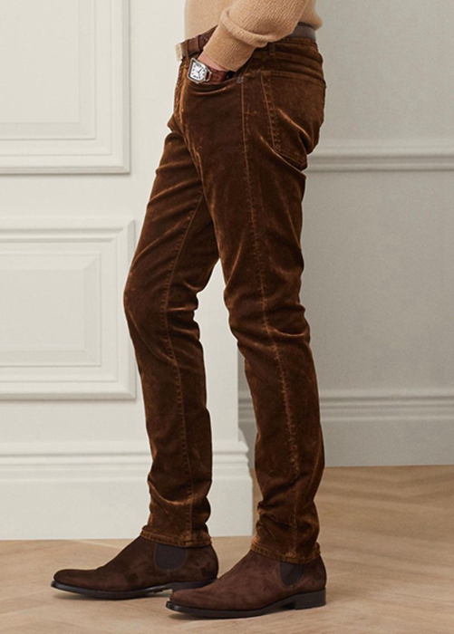 Ralph Lauren Slim Fit Stretch Velvet Jeans Herr Bruna | 015734-GQH