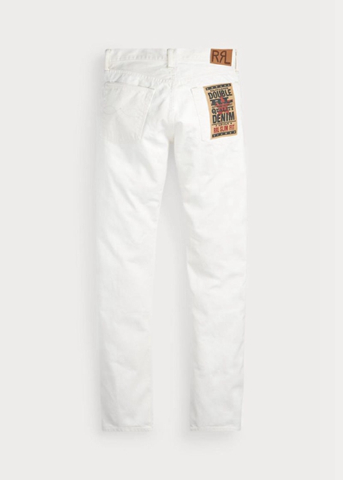 Ralph Lauren Slim Fit Whitestone Jeans Herr Vita | 154092-ZME