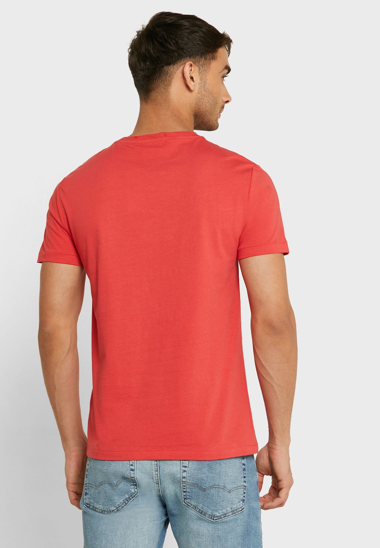 Ralph Lauren Slogan Crew Neck T-shirt Herr Röda | 142093-INQ