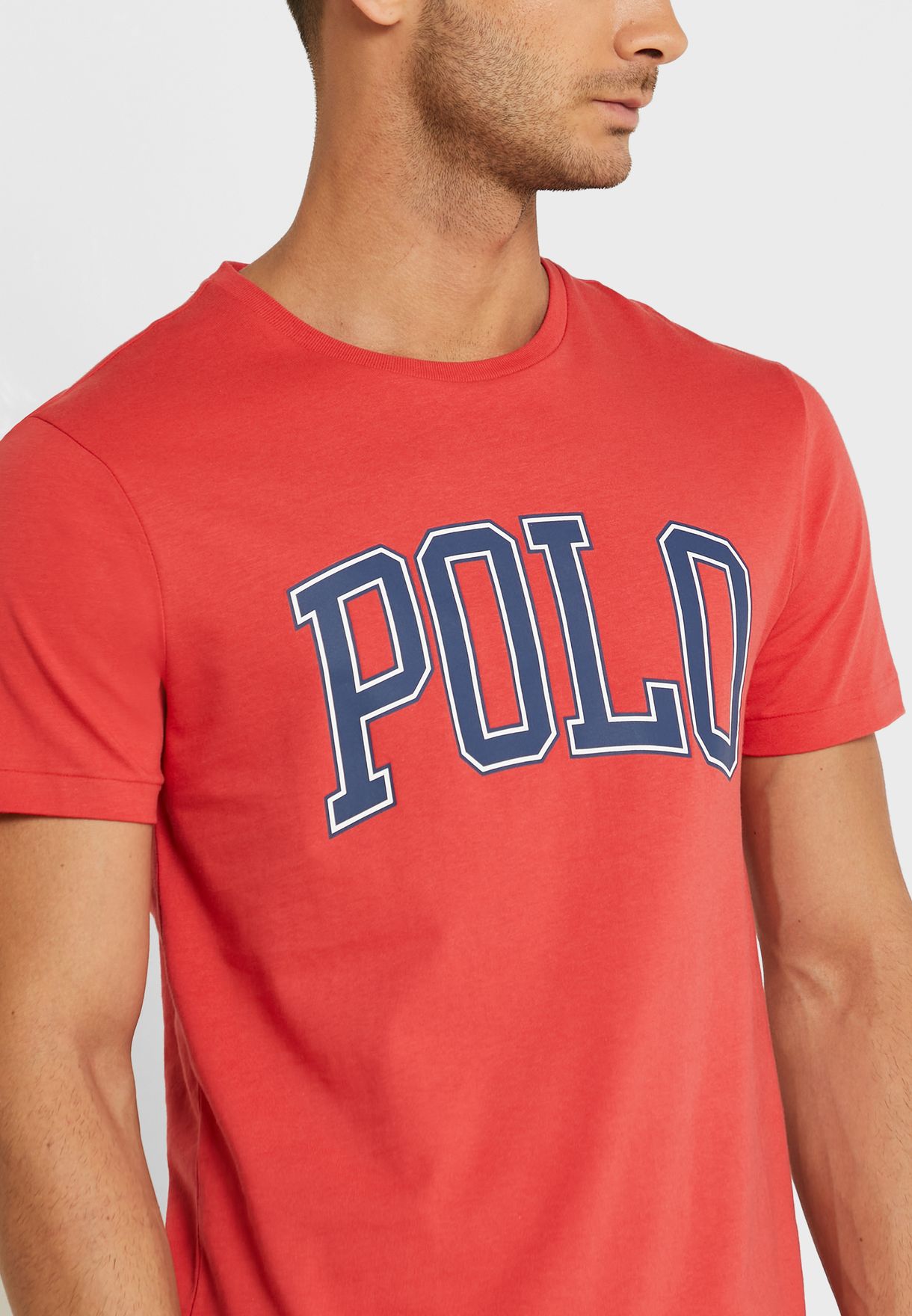 Ralph Lauren Slogan Crew Neck T-shirt Herr Röda | 142093-INQ