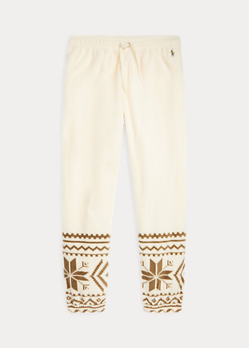 Ralph Lauren Snowflake-Motif Fleece Sweatpants Dam Grädde | 357906-XKI