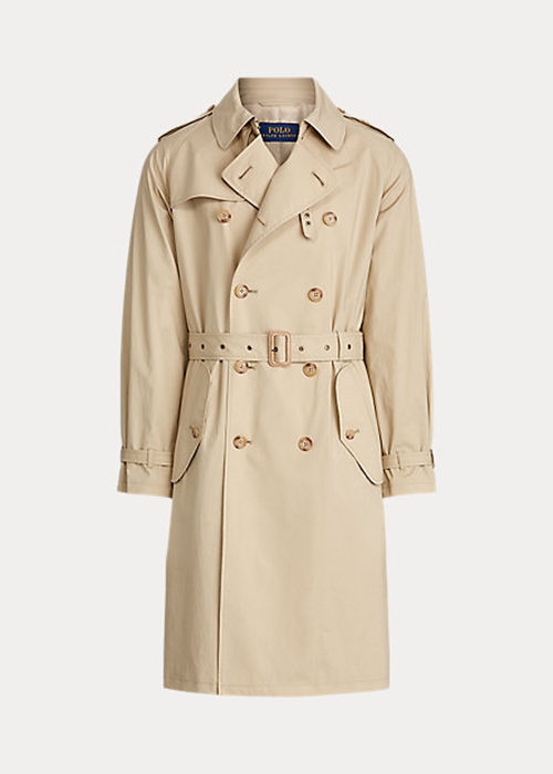 Ralph Lauren Stretch Bomull Trench Rockar Herr Beige | 875392-DIN