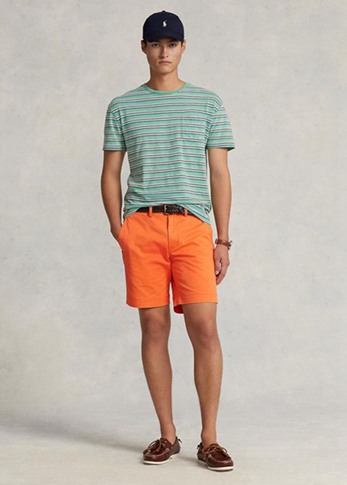 Ralph Lauren Stretch Hetero Fit Chino Shorts Herr Orange | 950837-KNZ