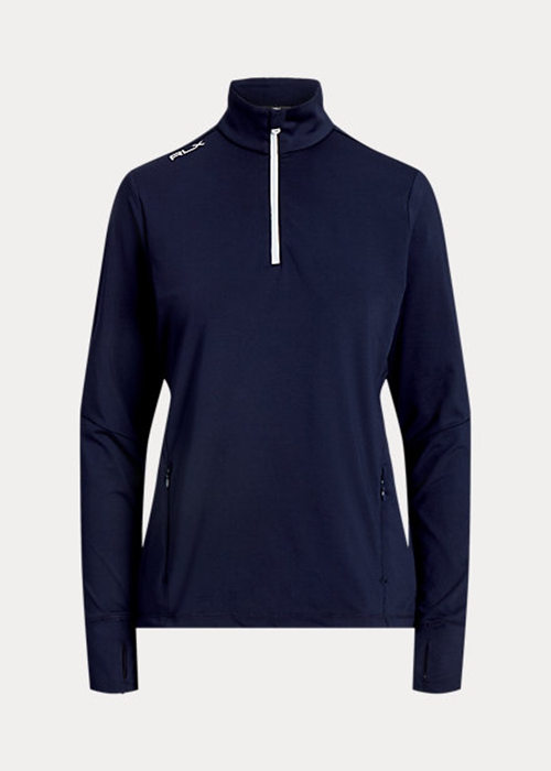 Ralph Lauren Stretch Jersey Quarter-Zip Tröjor Dam Marinblå | 796340-QXJ