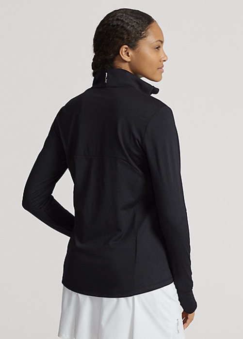 Ralph Lauren Stretch Jersey Quarter-Zip Tröjor Dam Svarta | 915720-GBJ