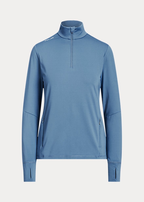 Ralph Lauren Stretch Jersey Quarter-Zip Tröjor Dam Blå | 925368-KWM