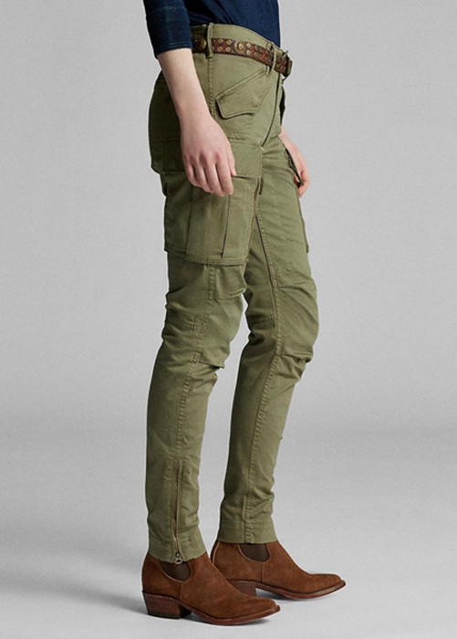 Ralph Lauren Stretch Mager Cargo Byxor Dam Olivgröna | 590683-XGH