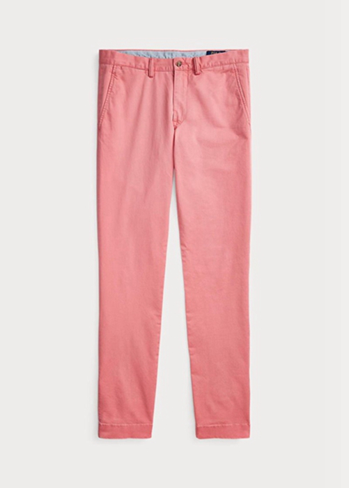 Ralph Lauren Stretch Slim Fit Chino Byxor Herr Rosa | 476058-JPZ